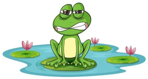 A frog and a water Stock Illustration