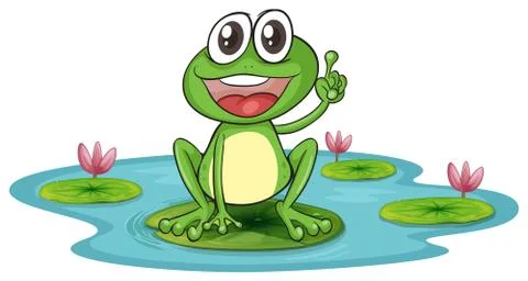 A frog and a water Stock Illustration
