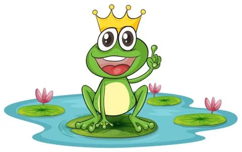 A frog and a water Stock Illustration