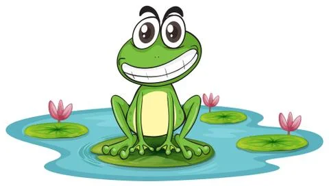 A frog and a water Stock Illustration