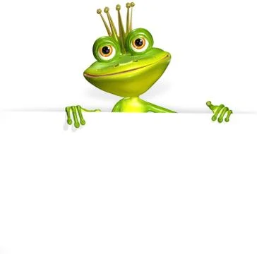 Frog and white background Stock Illustration