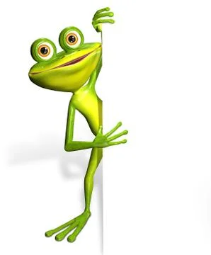 Frog and white background Stock Illustration