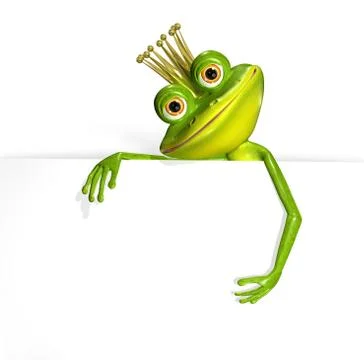 Frog and white background Stock Illustration
