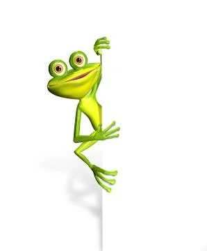 Frog and white background Stock Illustration