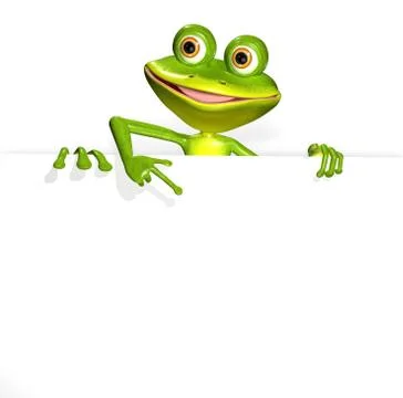 Frog and white background Stock Illustration