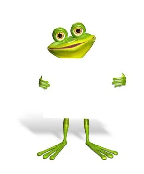 Frog and white background Stock Illustration