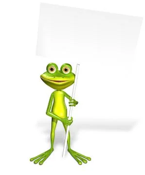Frog and white background Stock Illustration