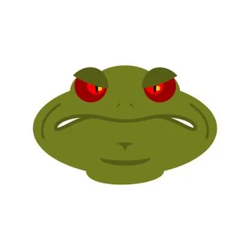 Frog angry emoji. toad Avatar evil amphibious. Emotion Reptile Face Stock Illustration