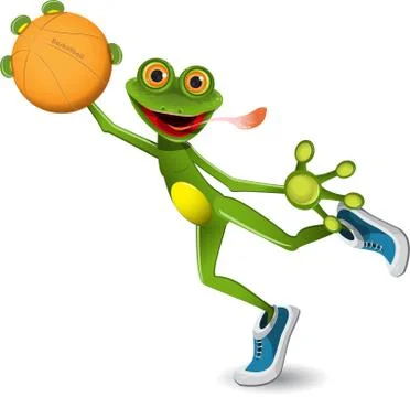 Frog basketball Stock Illustration
