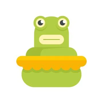 Frog bath toy icon flat isolated vector Stock Illustration