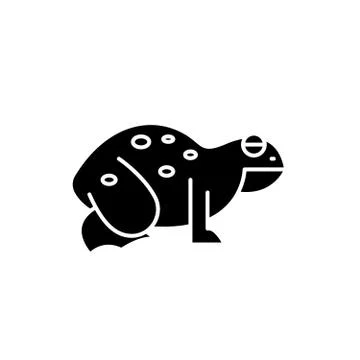 Frog black icon, vector sign on isolated background. Frog concept symbol Stock Illustration