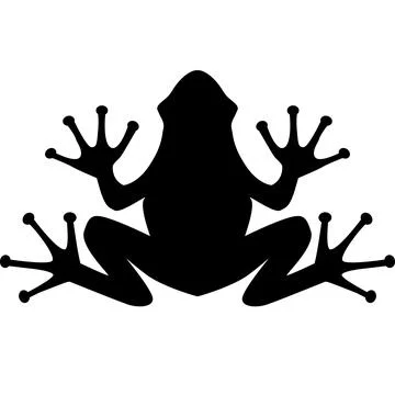 Frog black sign on white background. frog icon logo. flat style. Stock Illustration