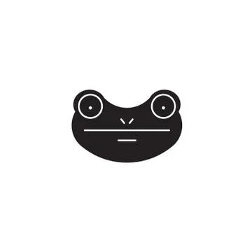 Frog black vector concept icon. Frog flat illustration, sign Illustrazione stock