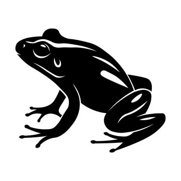 Frog black vector icon on white background Illustrazione stock