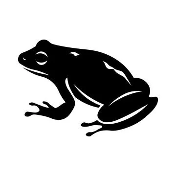 Frog black vector icon on white background Stock Illustration