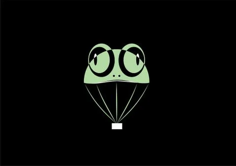 Frog blimps logos on a black background in vector illustration Stock Illustration