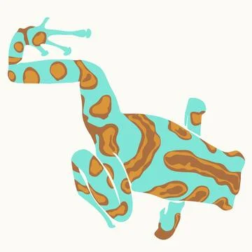 A frog with a blue and brown pattern. Vintage colour abstract beautiful skin tex Illustrazione stock