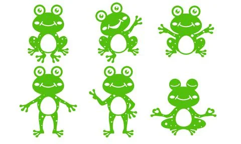 Frog Bundle vector, Green Toad vector Stock Illustration