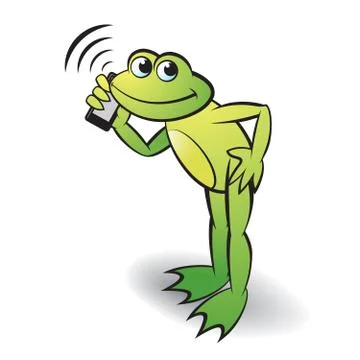 Frog on call in color Stock Illustration