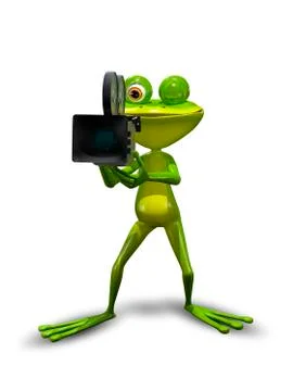 Frog with camcorder Stock Illustration