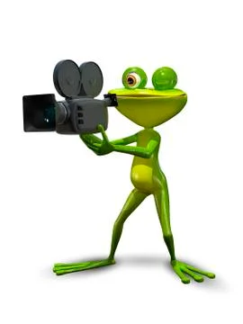 Frog with camcorder Stock Illustration