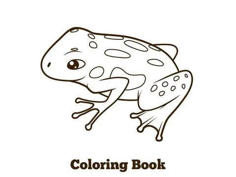 Frog cartoon coloring book vector illustration Illustrazione stock