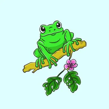 Frog cartoon illustration 스톡 일러스트