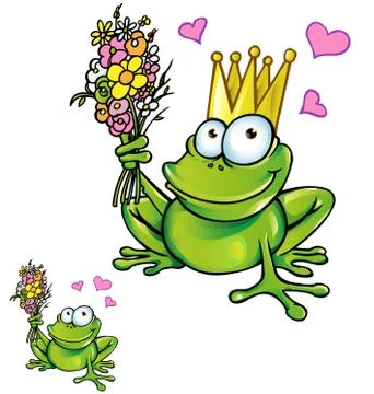 Frog cartoon  set on white background Stock Illustration
