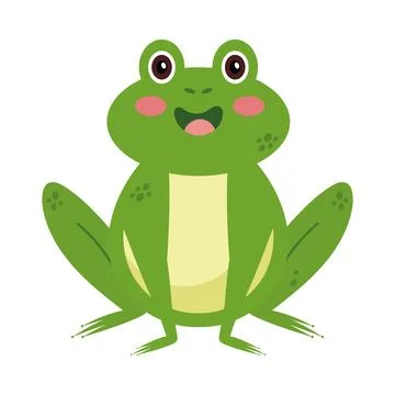 Frog cartoon sitting 스톡 일러스트