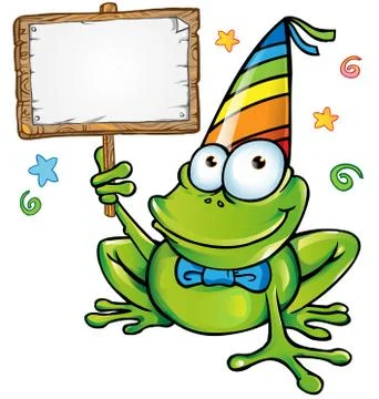 Frog cartoon on white background Stockillustratie