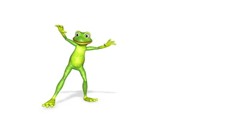 Frog Cool Dance Looped White Background 스톡 동영상 169635363