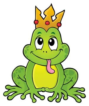 Frog with crown theme image Stock Illustration