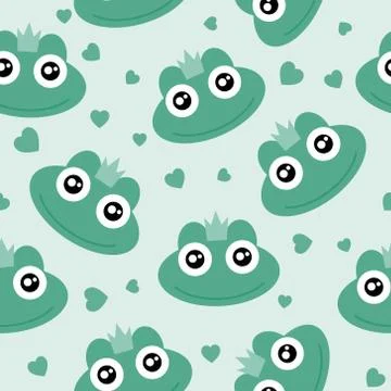 Frog cute seamless pattern for kid, animal cartoon background. Ilustración de archivo