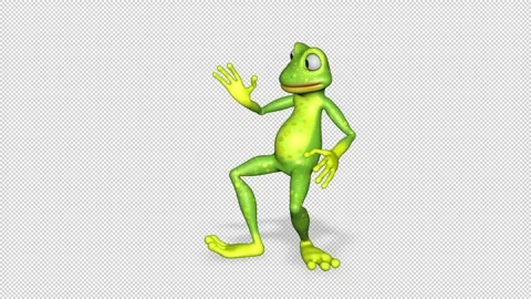 Frog Dancing Funny Looped Alpha Channel Stock Footage 168800731