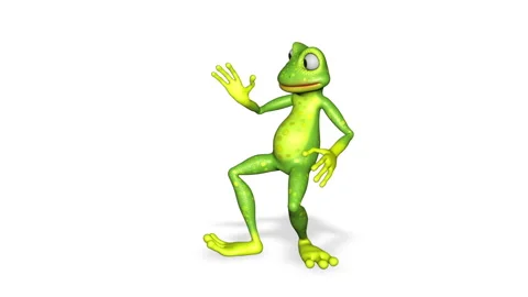 Frog Dancing Funny Looped White Background Stock Footage 169635265