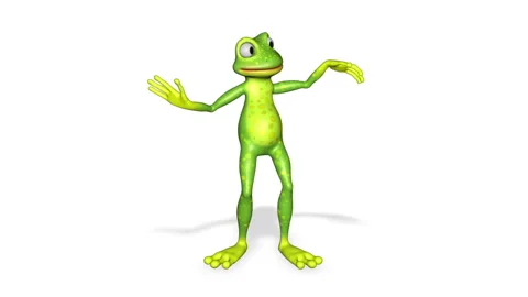 Frog Dancing Happy Looped White Background Stock Footage 169635299