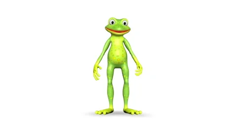 Frog Dancing Loop on White Background Stock Footage 155230579