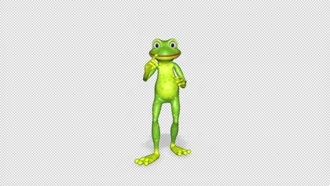 Frog Dancing Looped Alpha Channel Видео 168309550