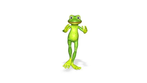 Frog Dancing Looped White Background Stock Footage 169635182
