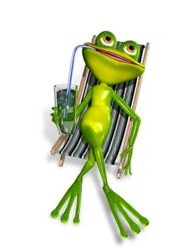 Frog in a deckchair Stock Illustration