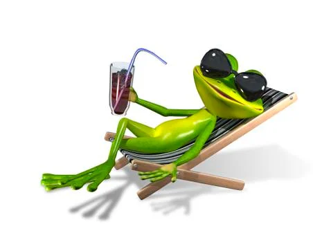 Frog in a deckchair Stock Illustration