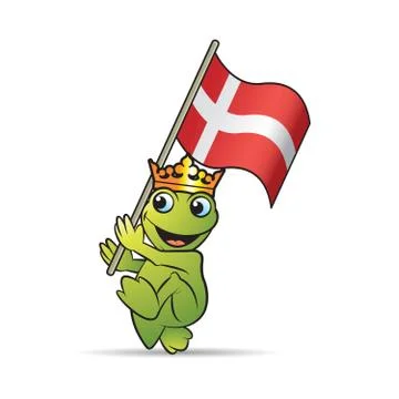 Frog with denmark flag Stock Illustration