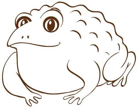 Frog in doodle simple style on white background Illustrazione stock