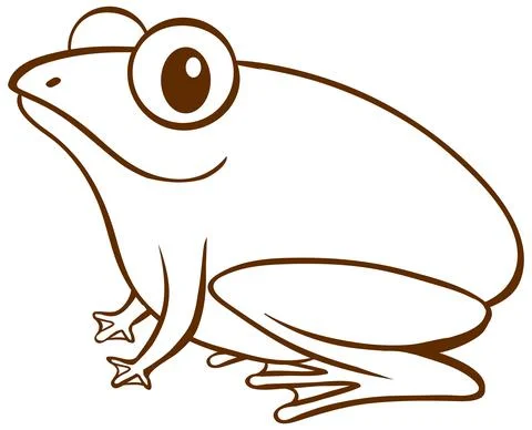 Frog in doodle simple style on white background Stock Illustration