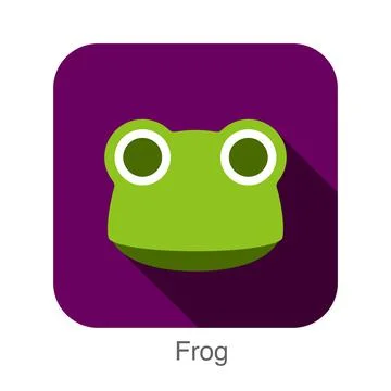 Frog face flat icon, vector Stock Illustration