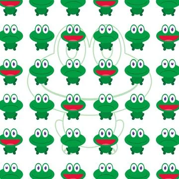 Frog faces pattern mix. Vector Stock Illustration