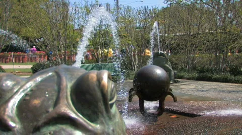Frog Fountains Stock Footage 721101