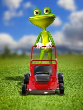 A frog with a frontal mower イラスト素材