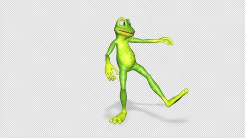 Frog Funny Dancing Looped Alpha Channel Stock Footage 168309642