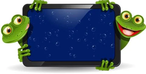 Frog with gadget Stock Illustration